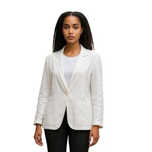 Caslon White Size L Lightweight Linen Blazer